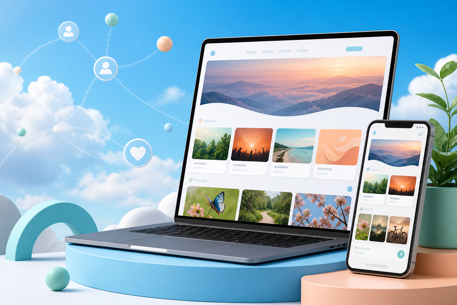 Ejemplo conceptual de un website para una comunidad o proyecto personal